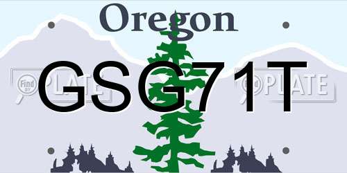 GSG71T Oregon License Plate