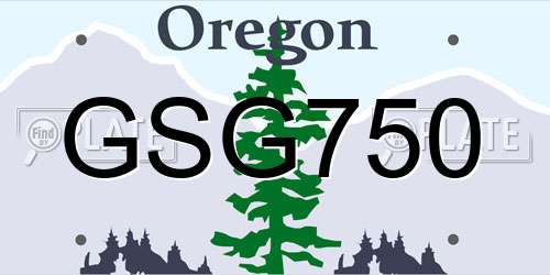 GSG750 Oregon License Plate