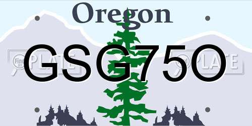 GSG75O Oregon License Plate