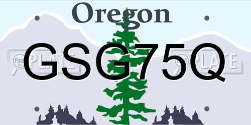 GSG75Q Oregon License Plate
