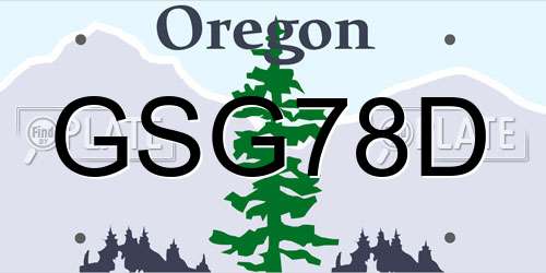 GSG78D Oregon License Plate