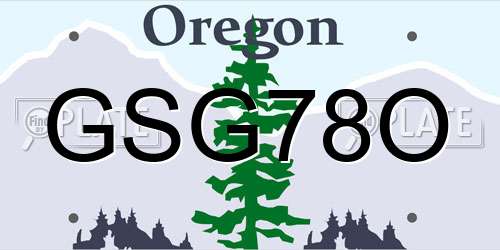 GSG78O Oregon License Plate
