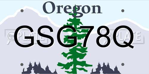 GSG78Q Oregon License Plate