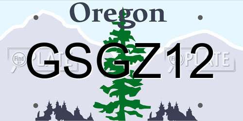 GSGZ12 Oregon License Plate