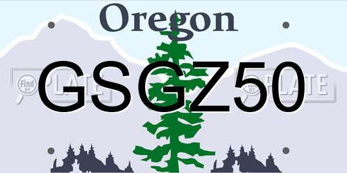 GSGZ50 Oregon License Plate