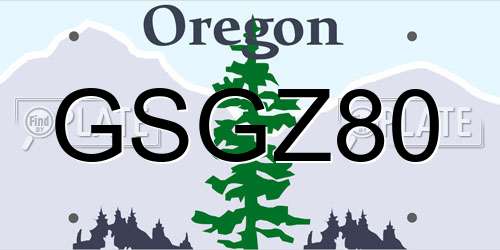 GSGZ80 Oregon License Plate