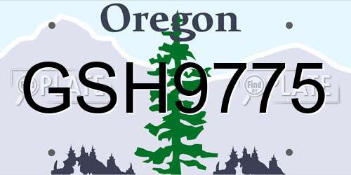 GSH9775 Oregon License Plate