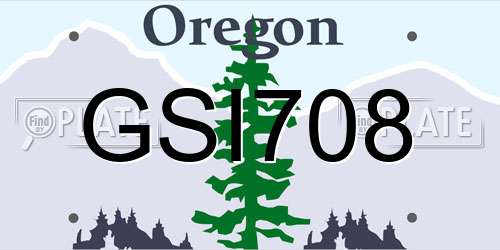GSI708 Oregon License Plate