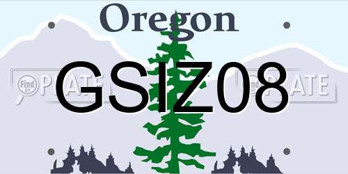 GSIZ08 Oregon License Plate