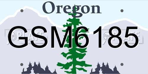 GSM6185 Oregon License Plate
