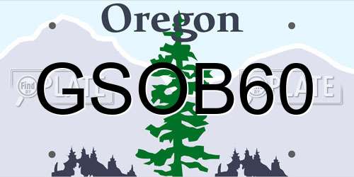GSOB60 Oregon License Plate