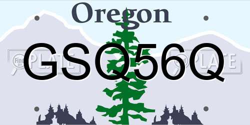 GSQ56Q Oregon License Plate