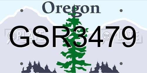 GSR3479 Oregon License Plate