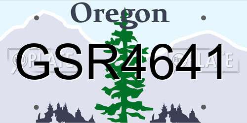 GSR4641 Oregon License Plate