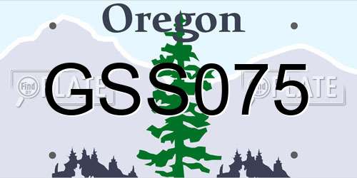GSS075 Oregon License Plate