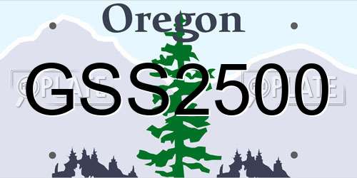 GSS2500 Oregon License Plate