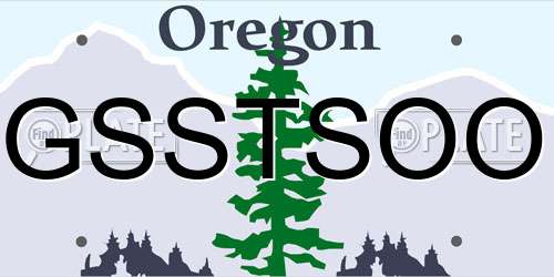 GSSTSOO Oregon License Plate