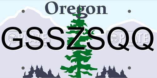 GSSZSQQ Oregon License Plate