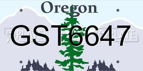 GST6647 Oregon License Plate