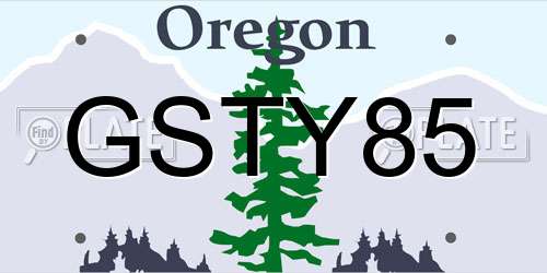 GSTY85 Oregon License Plate