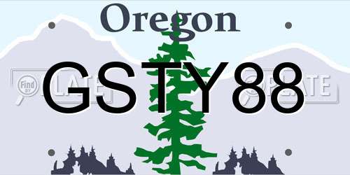 GSTY88 Oregon License Plate