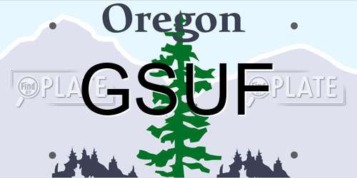 GSUF Oregon License Plate