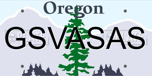 GSVASAS Oregon License Plate