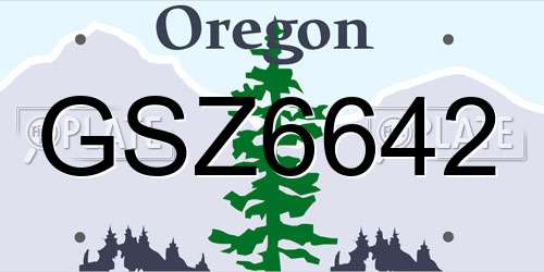 GSZ6642 Oregon License Plate