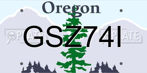 GSZ74I Oregon License Plate