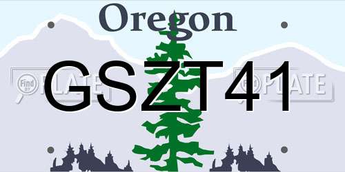 GSZT41 Oregon License Plate