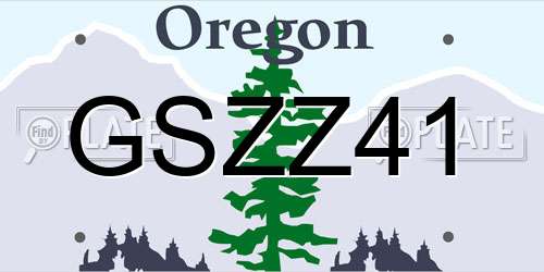 GSZZ41 Oregon License Plate