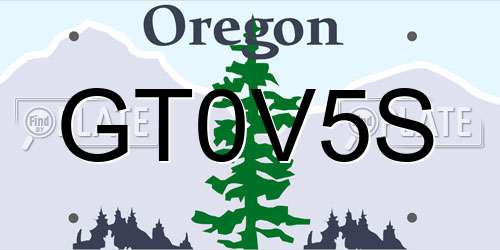 GT0V5S Oregon License Plate
