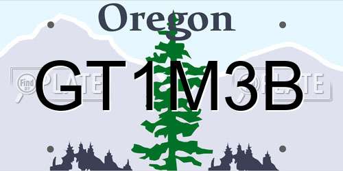 GT1M3B Oregon License Plate