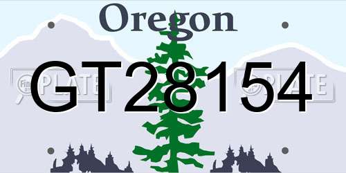 GT28154 Oregon License Plate