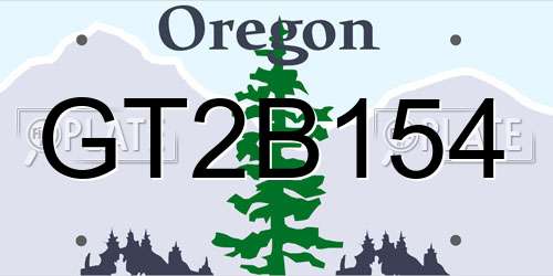 GT2B154 Oregon License Plate