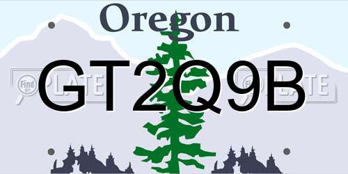 GT2Q9B Oregon License Plate