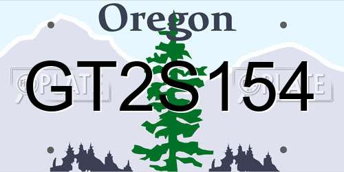 GT2S154 Oregon License Plate