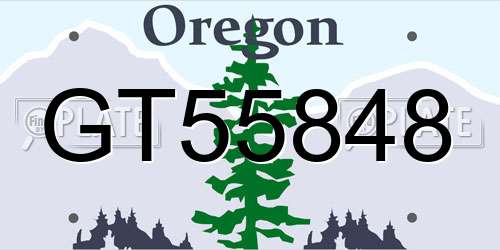 GT55848 Oregon License Plate