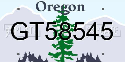 GT58545 Oregon License Plate