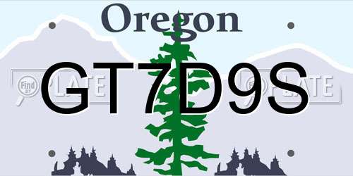 GT7D9S Oregon License Plate