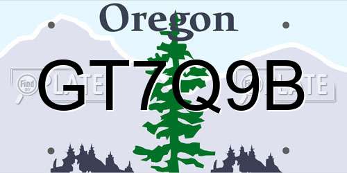 GT7Q9B Oregon License Plate