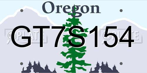 GT7S154 Oregon License Plate