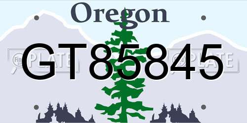 GT85845 Oregon License Plate