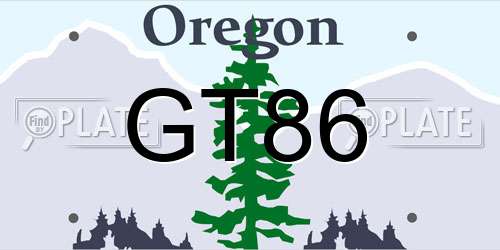 GT86 Oregon License Plate