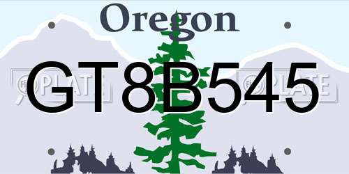 GT8B545 Oregon License Plate