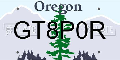 GT8P0R Oregon License Plate