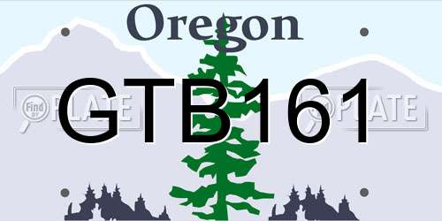 GTB161 Oregon License Plate