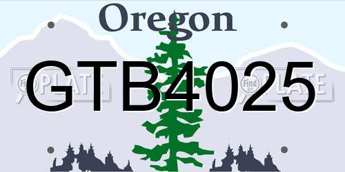 GTB4025 Oregon License Plate