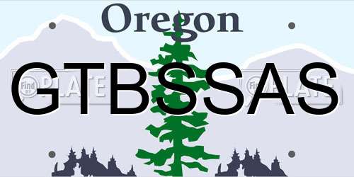 GTBSSAS Oregon License Plate