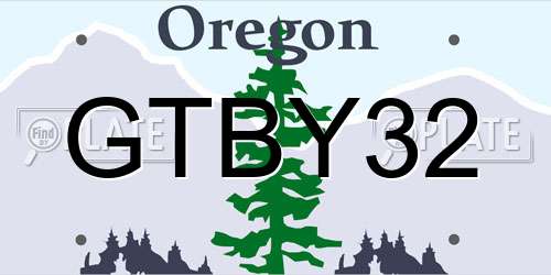 GTBY32 Oregon License Plate